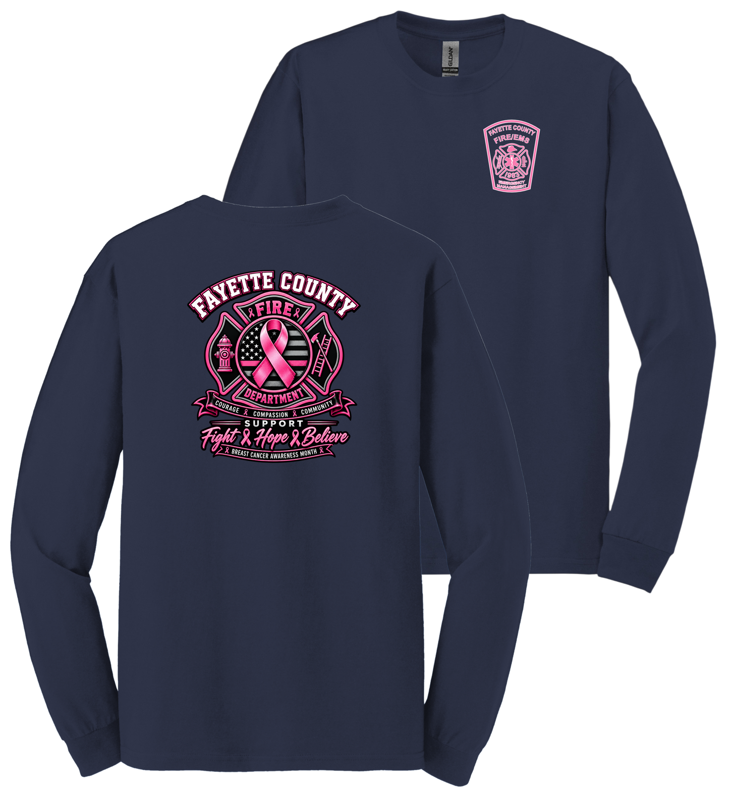 2026 Fayette County Fire Breast Cancer Long Sleeve Shirt