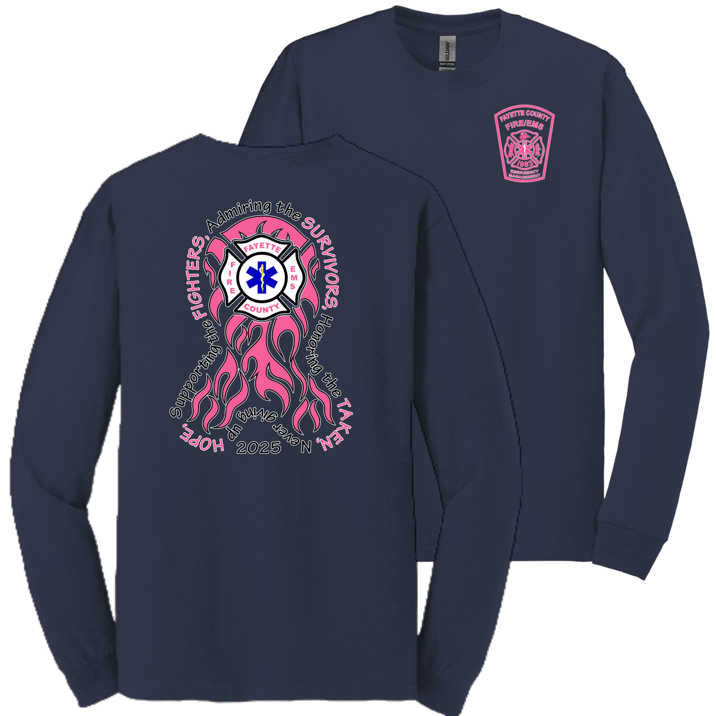 2025 Fayette County Fire Breast Cancer Long Sleeve Shirt