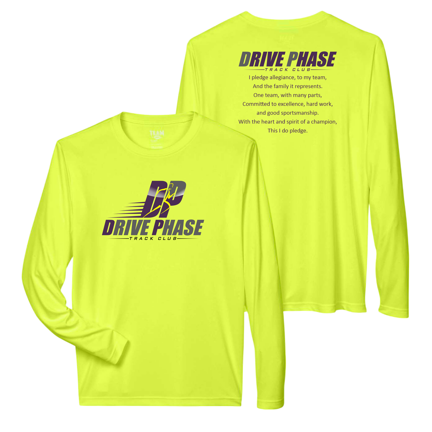Drive Phase Track Club Original Logo Long Sleeve Performance Shirt