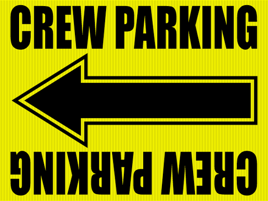 "Crew Parking" Movie Location Sign