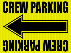 "Crew Parking" Movie Location Sign