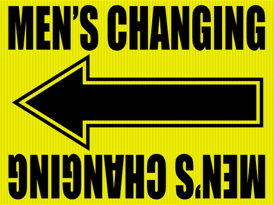 "Men's Changing" Movie Location Sign
