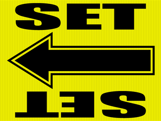 "Set" Movie Location Sign
