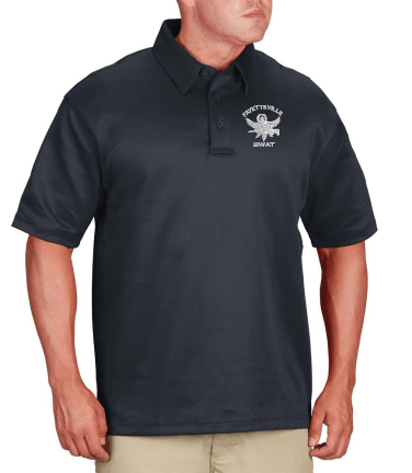 Fayetteville P.D. Short Sleeve Polo with Embroidered Swat logo Left chest
