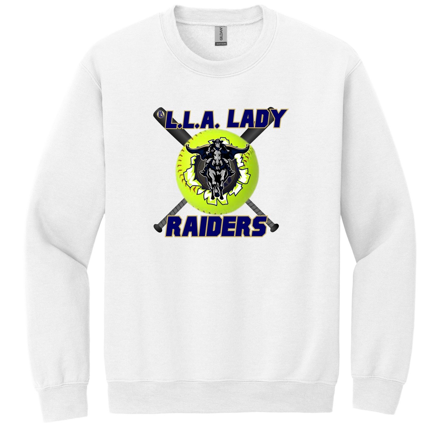 LLA Raiders softball with bats Crew Neck Sweat Shirt