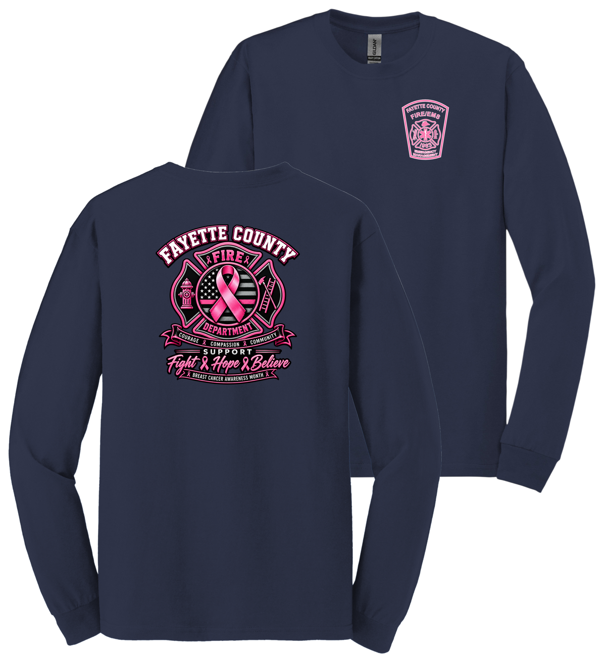 2026 Fayette County Fire Breast Cancer Long Sleeve Shirt