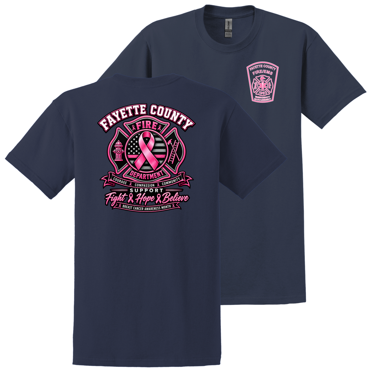 2026 Fayette County Fire Breast Cancer Short Sleeve Shirt