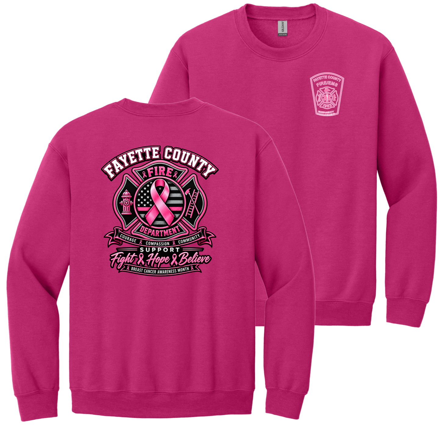 2026 Fayette County Fire Breast Cancer Sweat Shirt