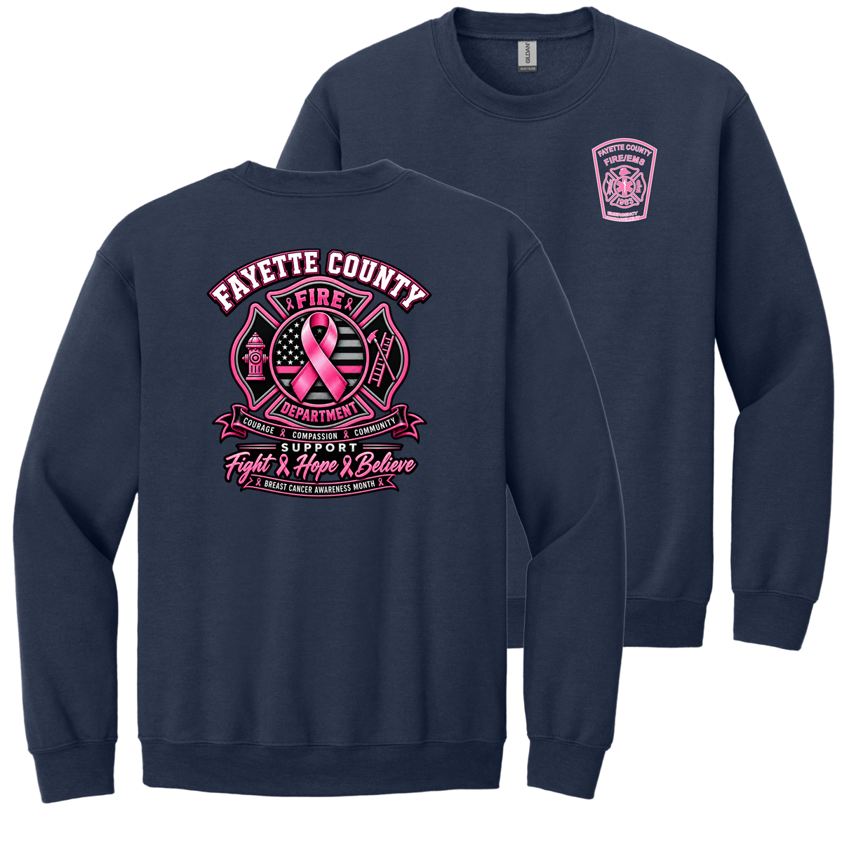 2026 Fayette County Fire Breast Cancer Sweat Shirt