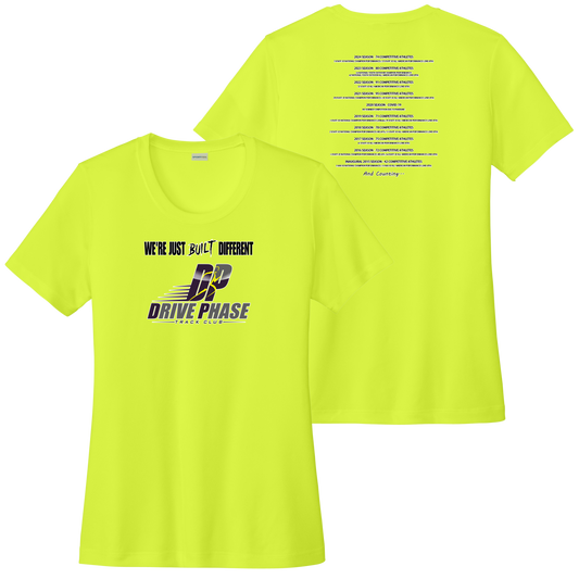Drive Phase Track Club Womens We're Just Built Different  Short Sleeve Shirt