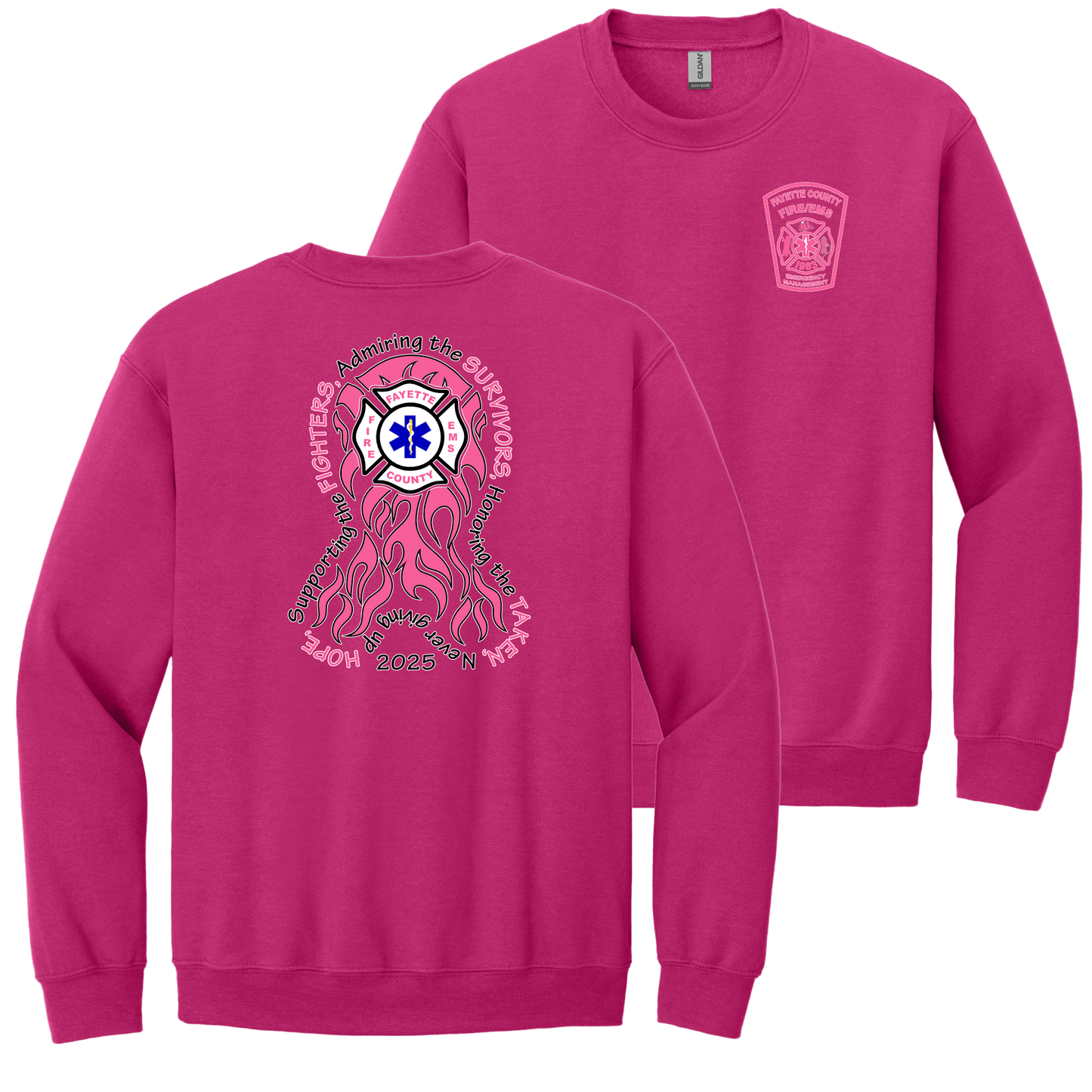 2025 Fayette County Fire Breast Cancer Sweat Shirt