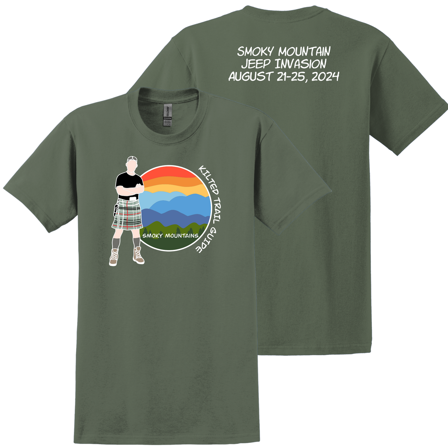 Kilted Trail Guide Smoky Mountain Jeep Invasion Short Sleeve Shirt