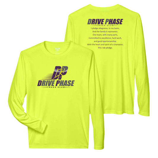 Drive Phase Track Club Original Logo Long Sleeve Performance Shirt