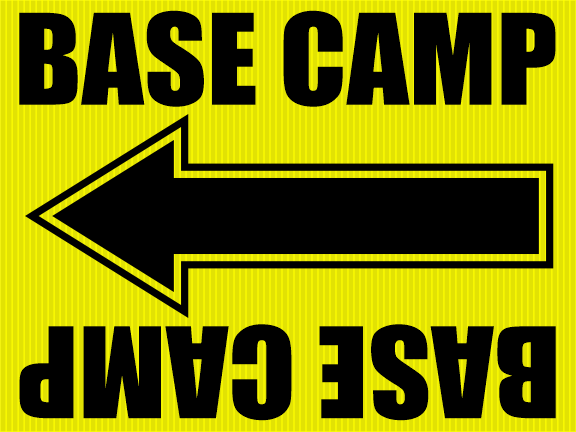 "Base Camp" Movie Location Sign