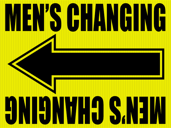 "Men's Changing" Movie Location Sign