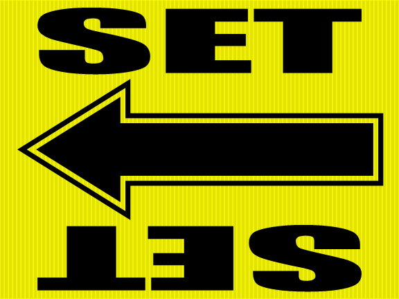 "Set" Movie Location Sign